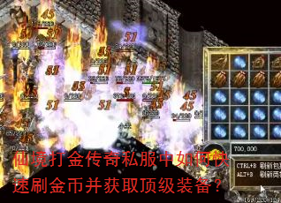 仙境打金传奇私服中如何快速刷金币并获取顶级装备?
