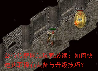 公益传奇网站玩家必读:如何快速获取稀有装备与升级技巧? 公益传奇网站玩家必读:如何快速获取稀有装备与升级技巧?